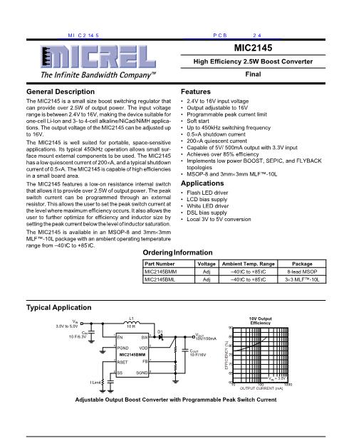 MIC2145数据手册封面