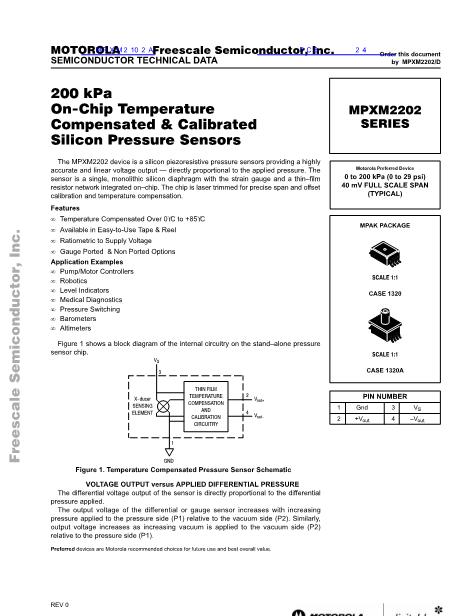 MPXM2102A数据手册封面