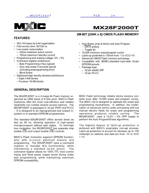MX28F2000T数据手册封面