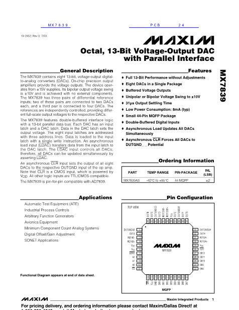 MX7839数据手册封面