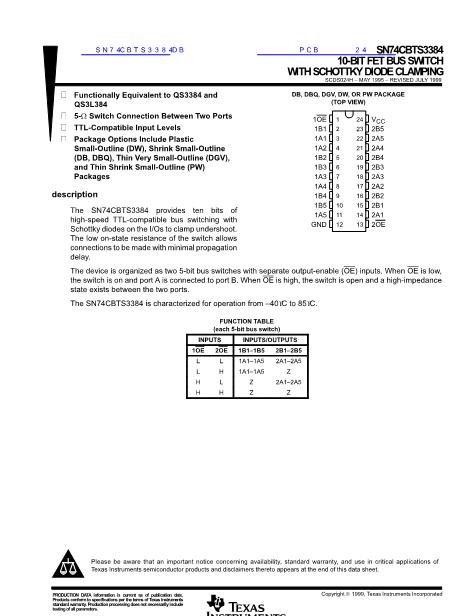 SN74CBTS3384DB數(shù)據(jù)手冊封面