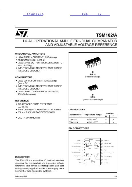 TSM102AID数据手册封面