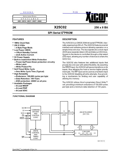 X25C02数据手册封面