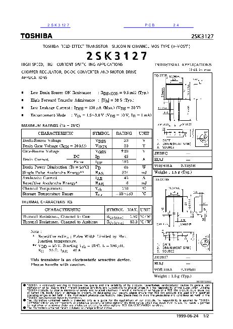 2SK3127數(shù)據(jù)手冊封面