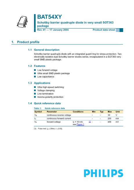 BAT54XY數(shù)據(jù)手冊(cè)封面