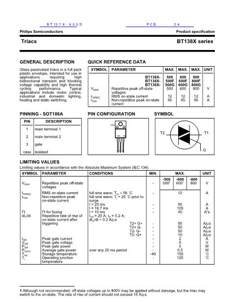 BT137X-600D數(shù)據(jù)手冊封面