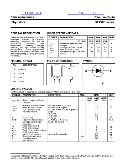 BT151B-500R數(shù)據(jù)手冊(cè)封面