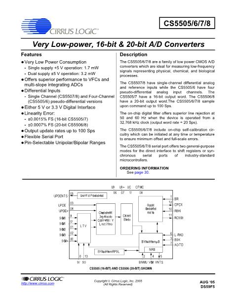 CS5505-AP数据手册封面