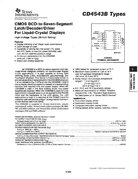 CD4543BE数据手册封面