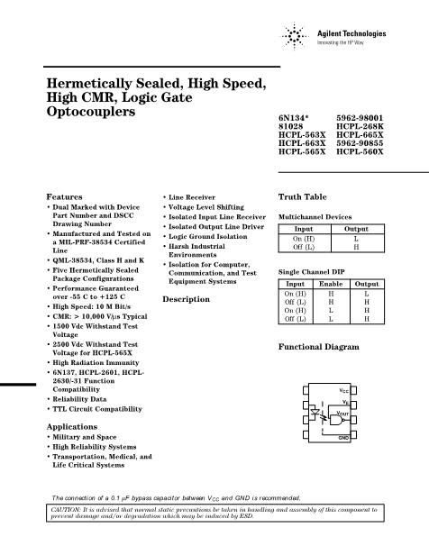 HCPL-5630数据手册封面