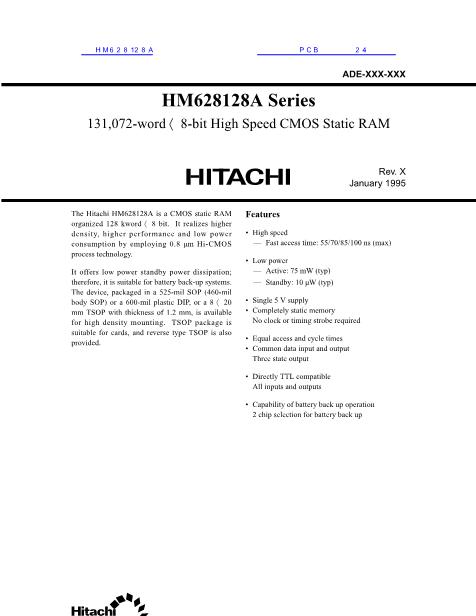 HM628128A数据手册封面