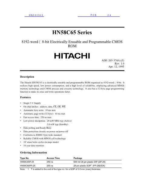 HN58C65数据手册封面