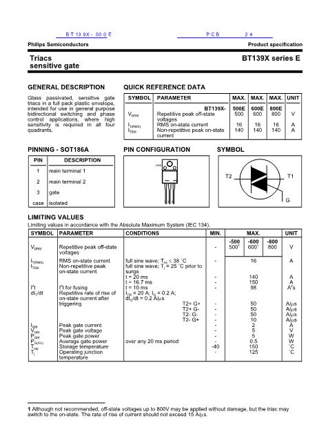 BT139X-500E數(shù)據(jù)手冊(cè)封面