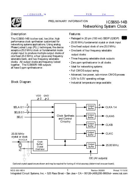ICS650R-14数据手册封面