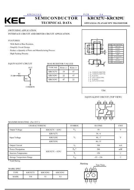 KRC829U數(shù)據(jù)手冊封面