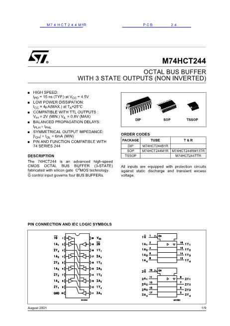 M74HCT244M1R數(shù)據(jù)手冊封面