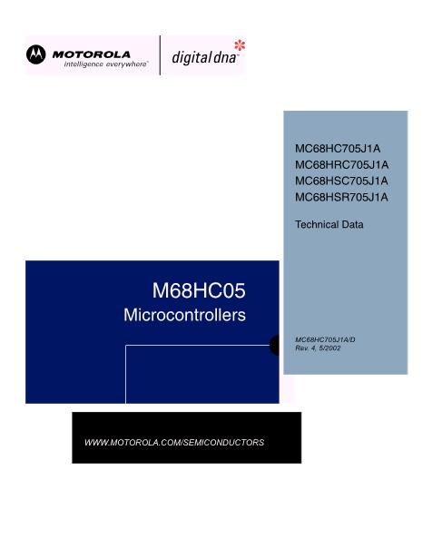 MC68HC705J1A数据手册封面