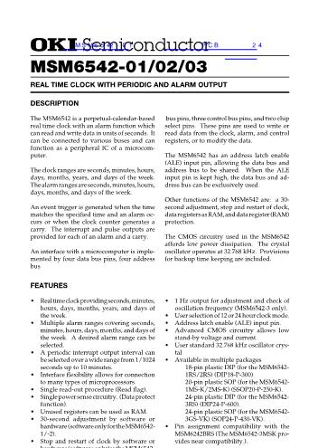MSM6542-01数据手册封面