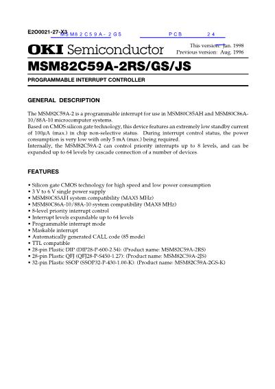 MSM82C59A-2GS数据手册封面