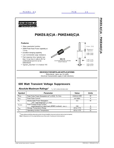 P6KE6.8A数据手册封面