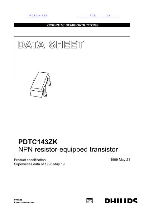 PDTC143ZE数据手册封面