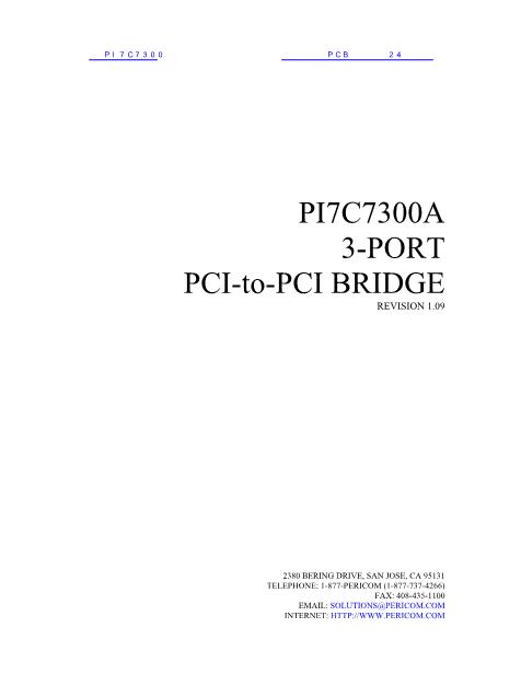 PI7C7300数据手册封面