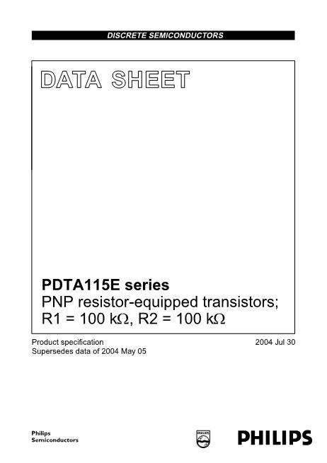 PDTA115EEF数据手册封面