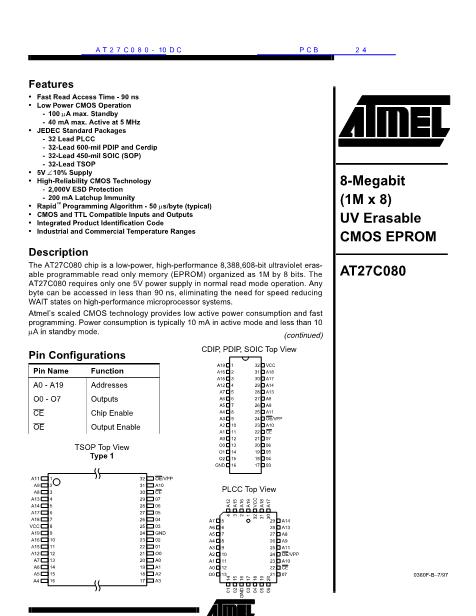 27C080數(shù)據(jù)手冊(cè)封面