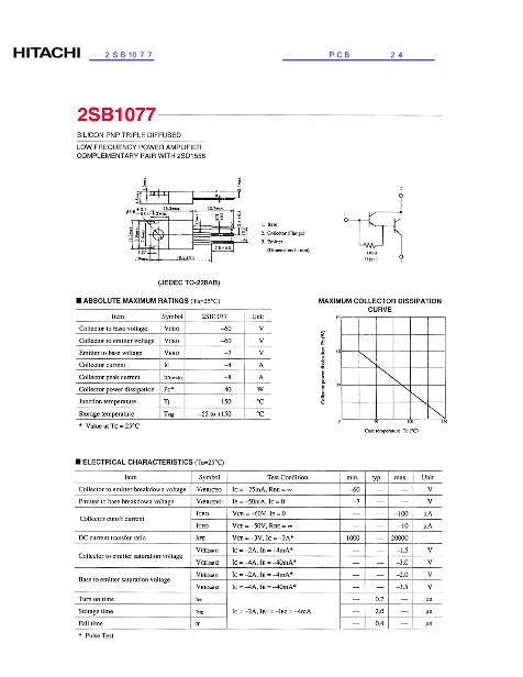 2SB1077數(shù)據(jù)手冊(cè)封面