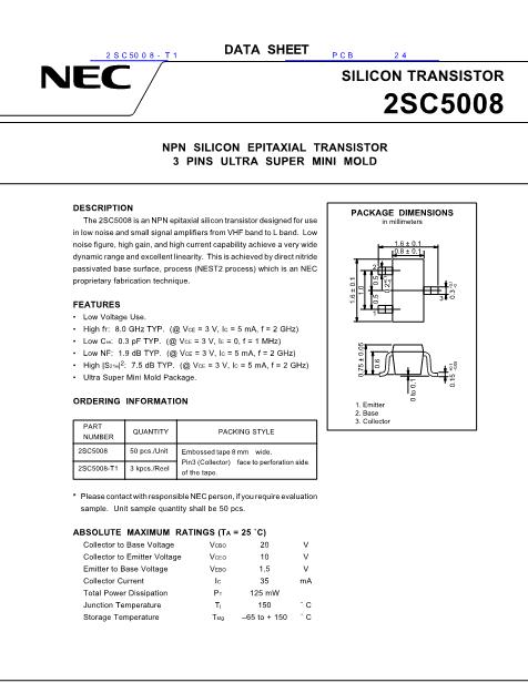 2SC5008-T1数据手册封面
