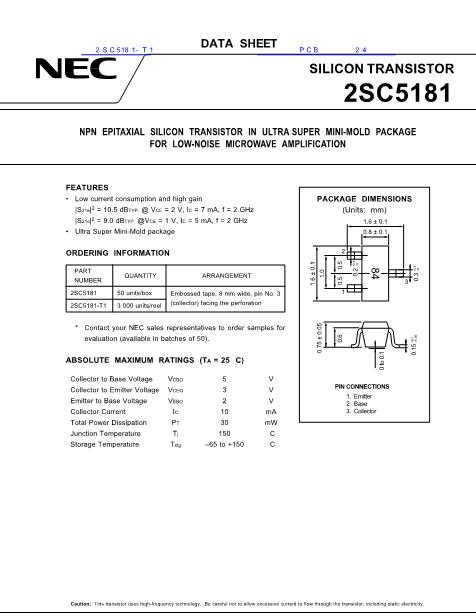 2SC5181-T1数据手册封面