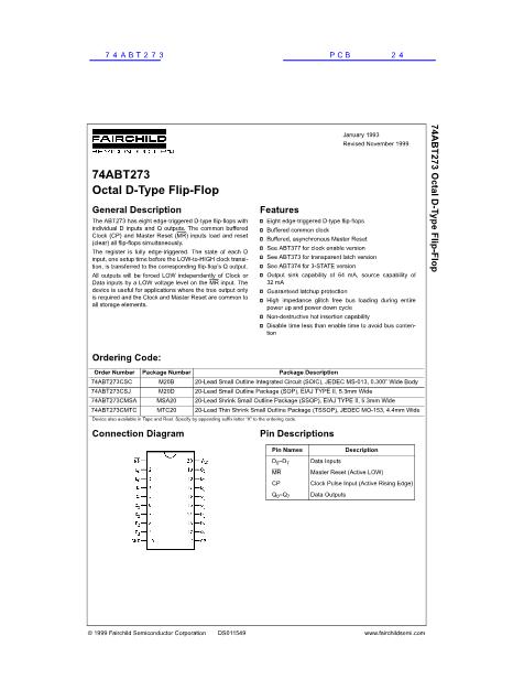 74ABT273數(shù)據(jù)手冊封面