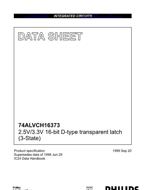 74ALVCH16373DGG数据手册封面
