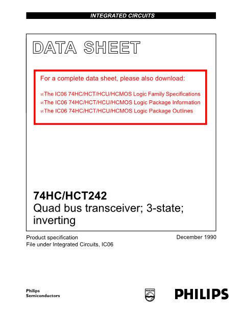 74HC242数据手册封面
