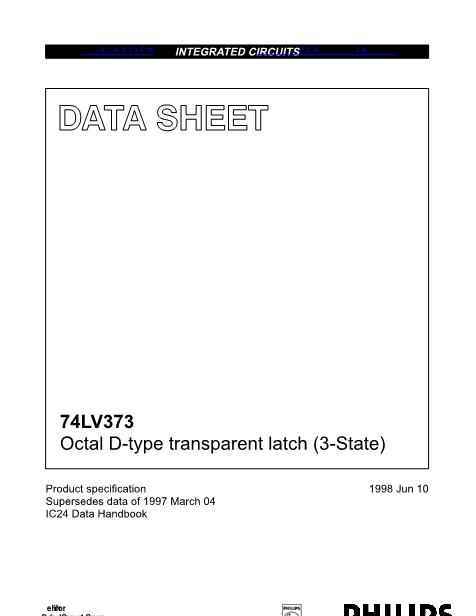 74LV373PW数据手册封面