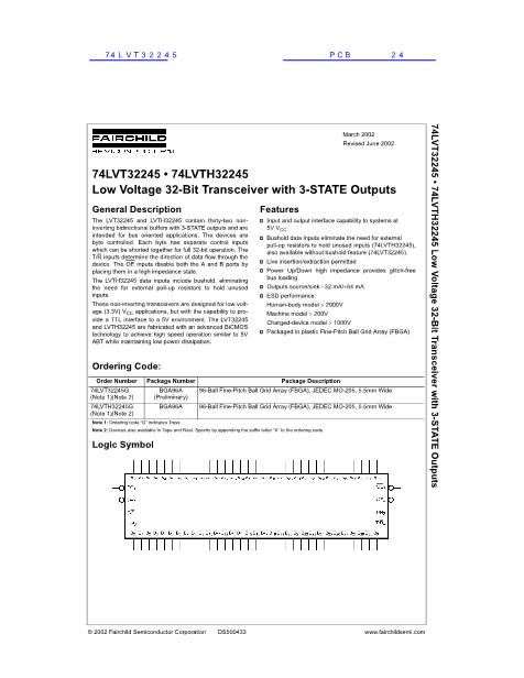74LVT32245數(shù)據(jù)手冊封面