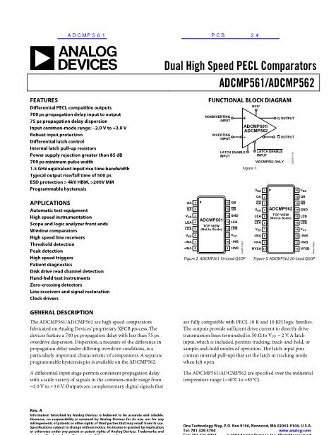 ADCMP561數(shù)據(jù)手冊封面