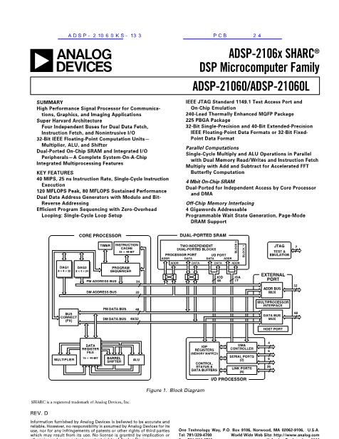 ADSP-21060KS-133数据手册封面