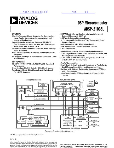 ADSP-21065LCS-240數(shù)據(jù)手冊封面