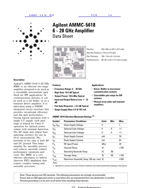AMMC-5618-W10数据手册封面