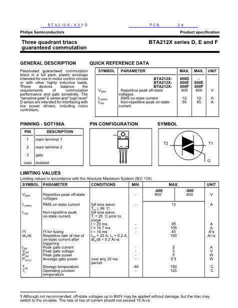 BTA212X-600D數(shù)據(jù)手冊封面