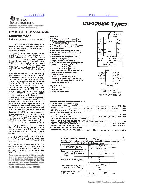 CD4098BE数据手册封面