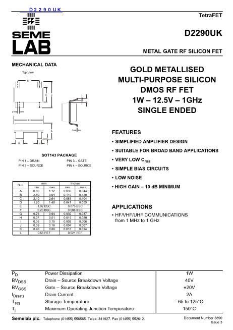 D2290UK數(shù)據(jù)手冊(cè)封面