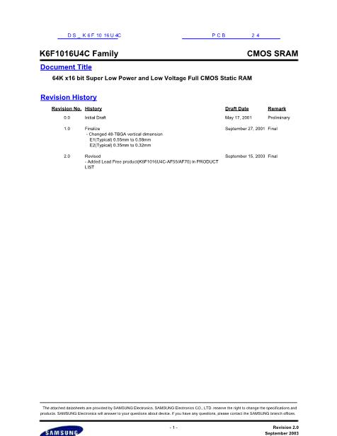 DS_K6F1016U4C數(shù)據(jù)手冊封面