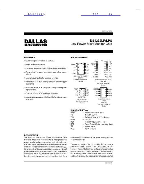 DS1232LPS数据手册封面