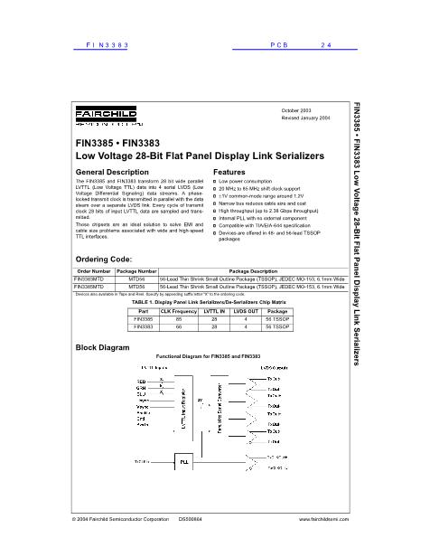 FIN3383數(shù)據(jù)手冊封面