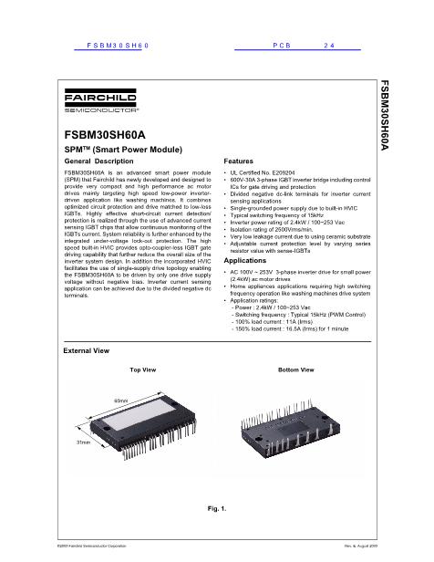 FSBM30SH60数据手册封面