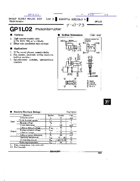 GP1L02数据手册封面