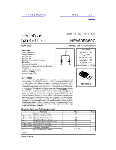 HFA50PA60C数据手册封面