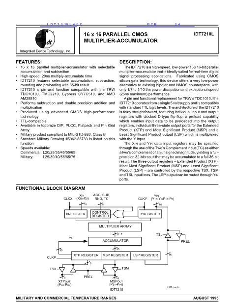 IDT7210L40C數(shù)據(jù)手冊(cè)封面